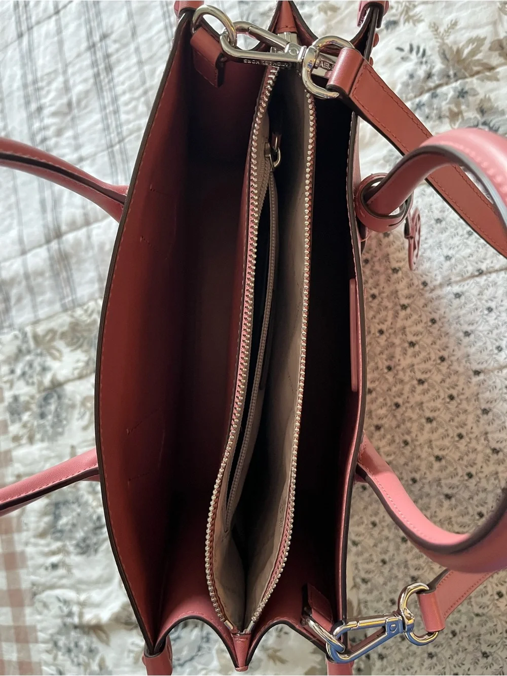 Michael Kors Rose Pink Leather Satchel with MK Charm
